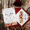 Invitatie nunta Derya - flori marsala