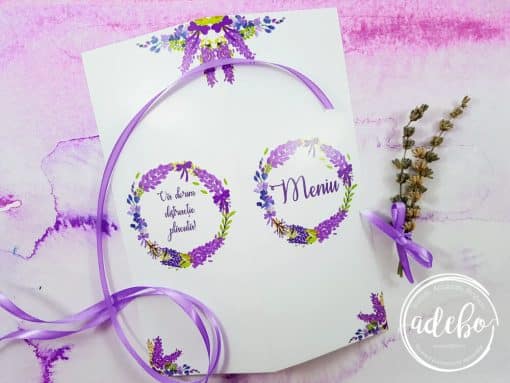 Meniu nunta personalizat Lavanda