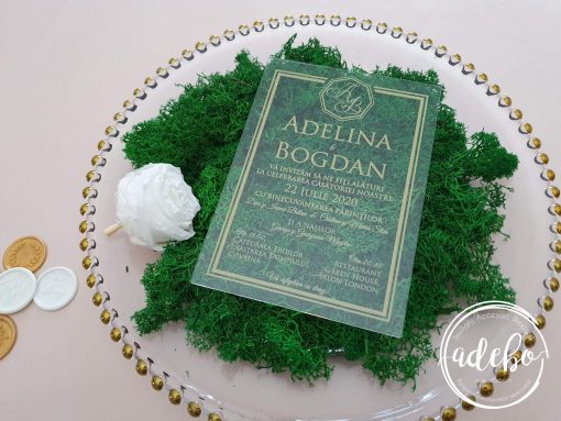 Alternative view of Invitatii nunta plexiglas - Gold Lines