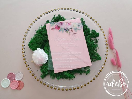 Alternative view of Invitatii nunta plexiglas - Trandafiri