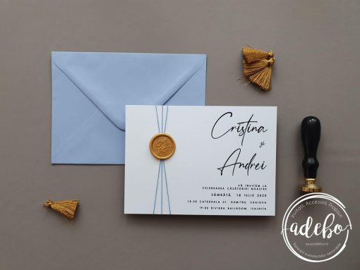 Invitatie nunta Clear Blue