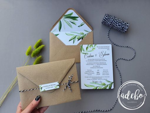 Invitatie nunta tematica masline