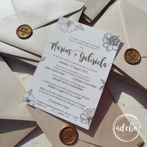 Alternative view of Invitatie de nunta Gold Flower