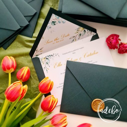 Invitatie nunta Verde dark 2