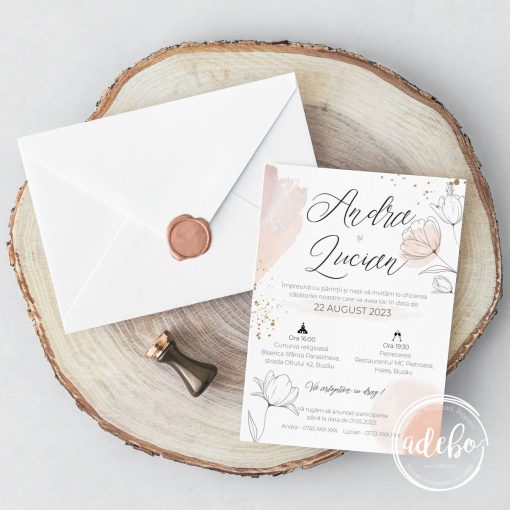 Invitatie de nunta florala