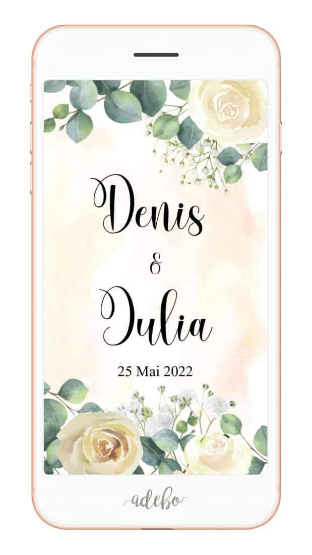 Invitatie nunta digitala video – Eucalipt si trandafiri