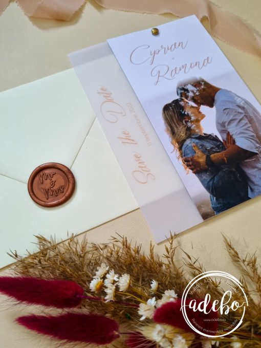 Invitatie nunta cu poza Save the Date 3
