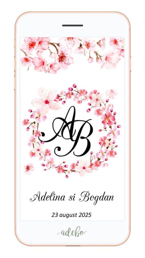 Invitatie flori cires - digitala video
