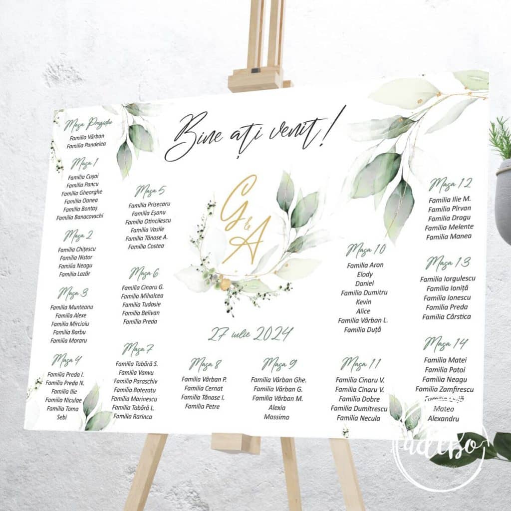 Lista invitati green & gold