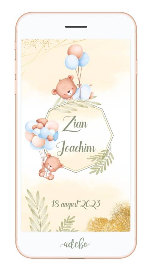 Invitatie digitala video - Little teddy bear