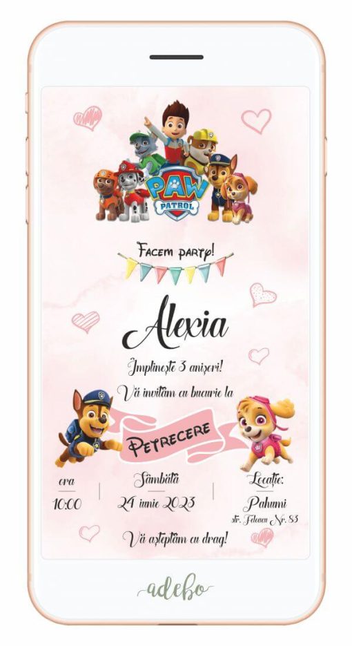 Invitatie online - Patrula catelusilor