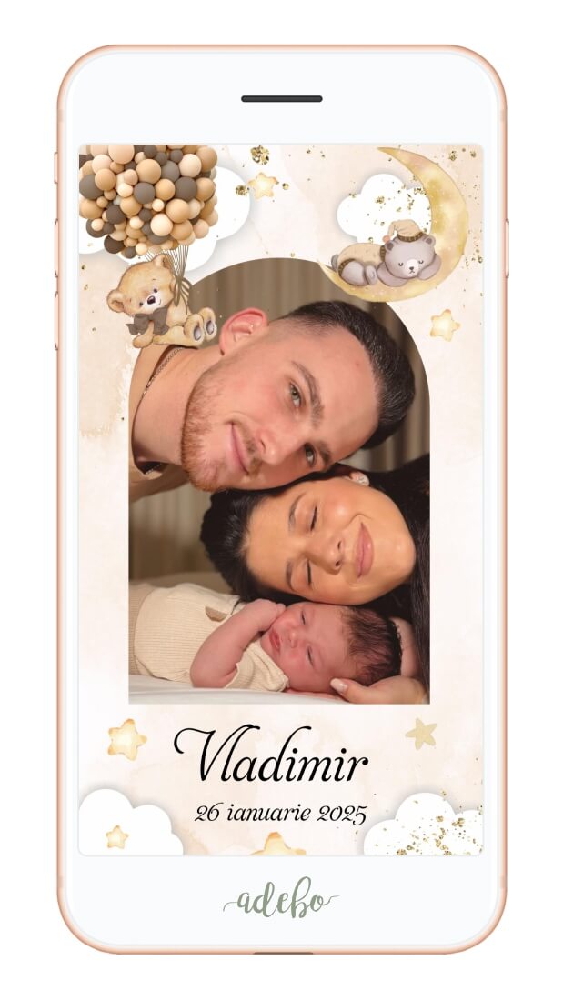 Invitatie video cu poza bebelus