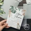 Invitatie nunta Monstera & pampas