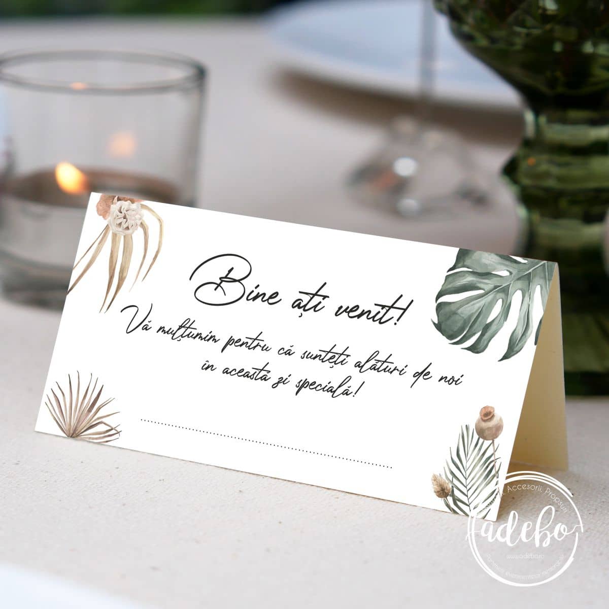 Plic bani - Monstera & pampas