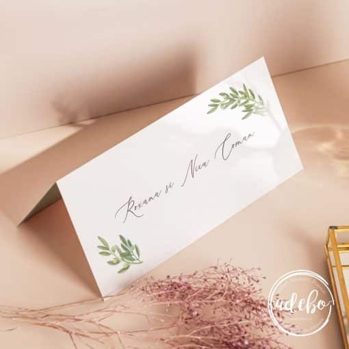 Plic bani placecard - crengute maslini